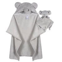 2-Pack Baby Neutral Animal Geo Hooded Wearable Blanket & Security Blanket Set