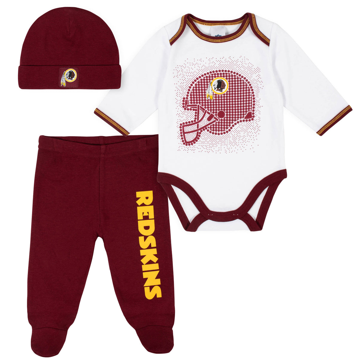 3-Piece Washington Redskins Bodysuit, Pant, and Cap Set