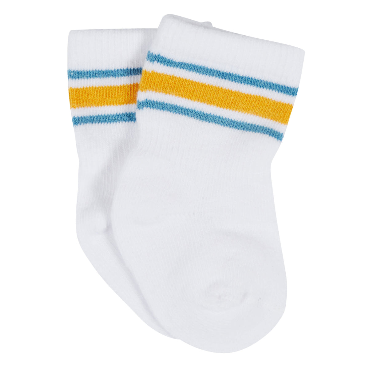 12-Pack Baby & Toddler Boys Construction Zone Jersey Crew Wiggle Proof Socks, view 2