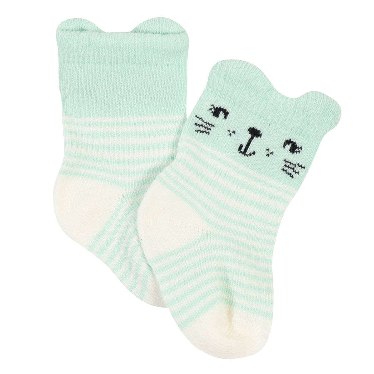 6-Pack Baby Girls Rainbow Wiggleproof Socks, view 4