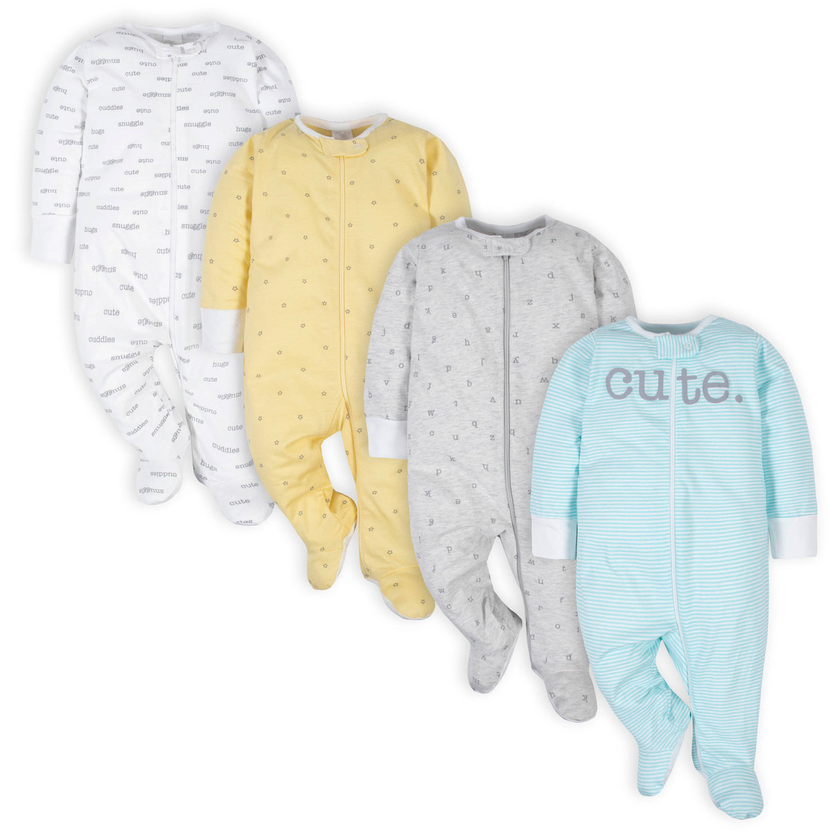 4-Pack Baby Neutral Words Sleep 'n Plays