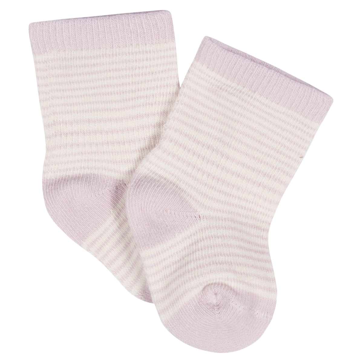 8-Pack Baby Girls Lavender Garden Jersey Wiggle Proof Socks, view 8