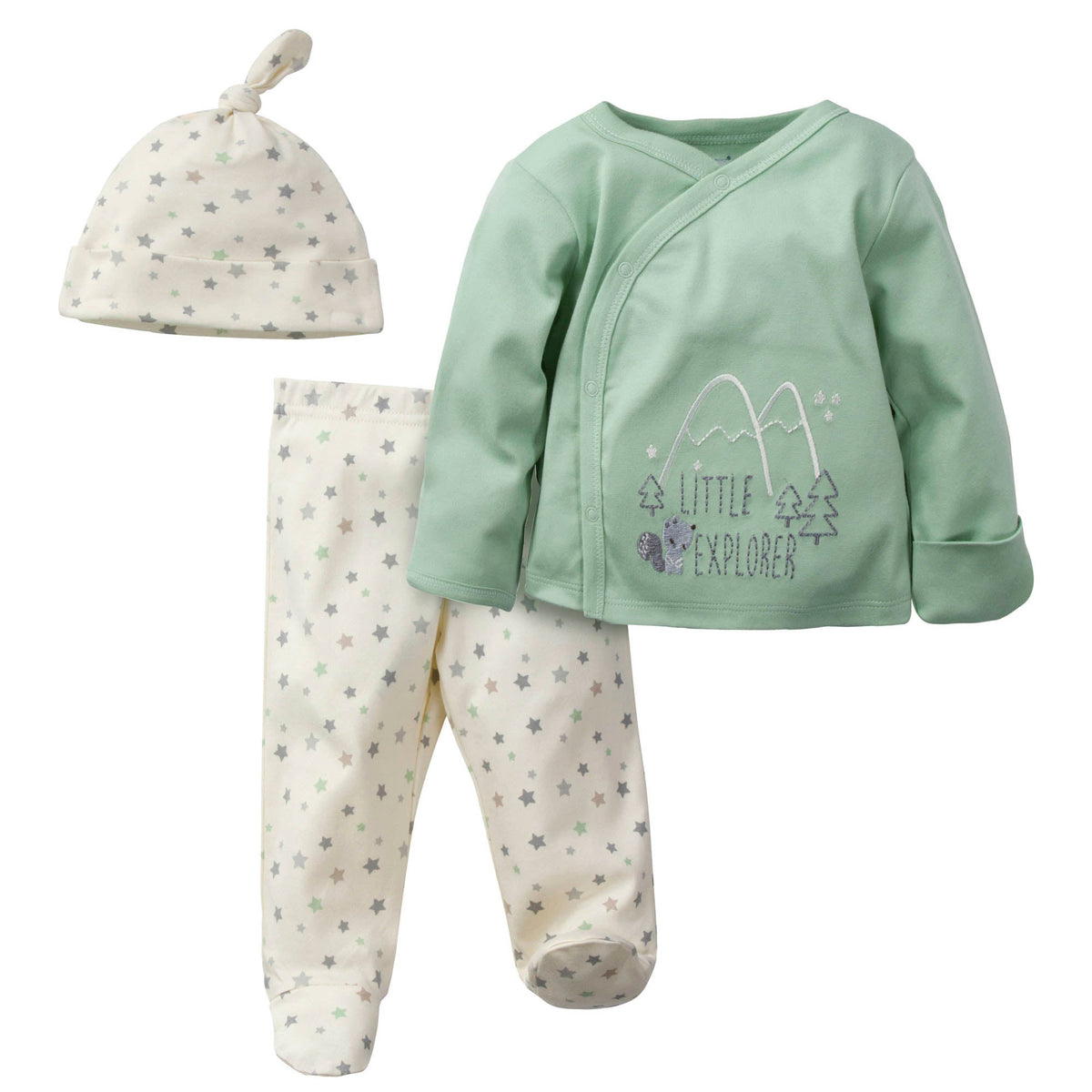 3-Piece Organic Baby Boys Little Explorer Take-Me-Home Set