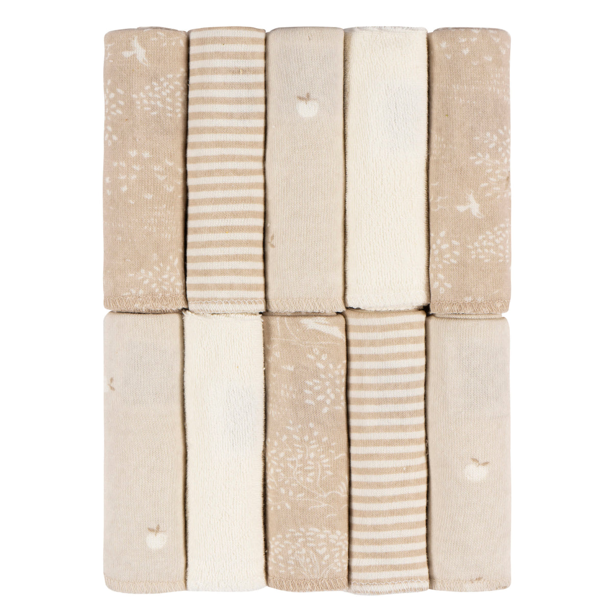 10-Pack Baby Neutral Tan Terry Washcloths