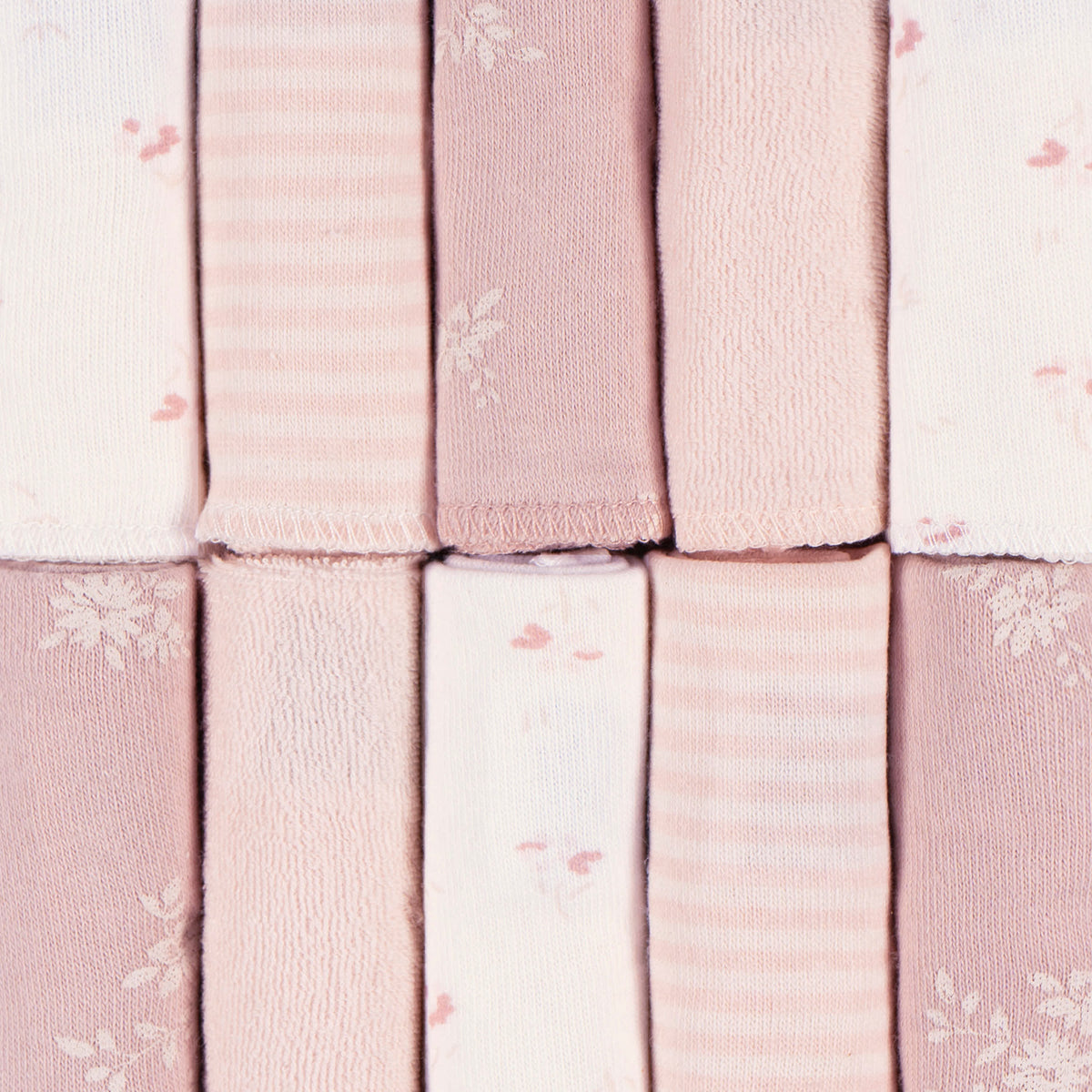 10-Pack Baby Girls Pink Terry Washcloths, view 2