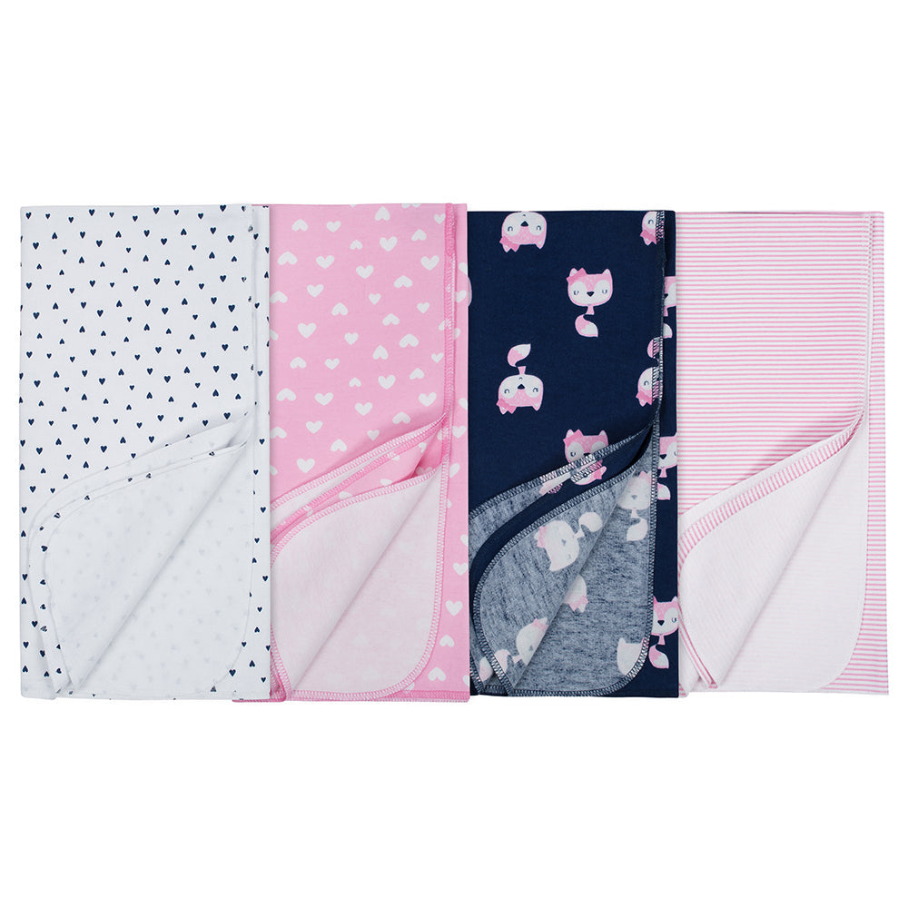 4-pack Girls' Flannel Fox Blanket