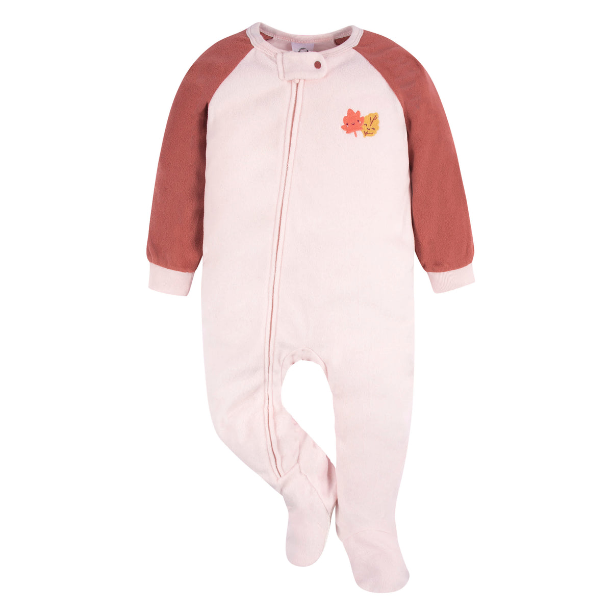 2-Pack Baby & Toddler Girls Leaves Fleece Sleepers, view 2