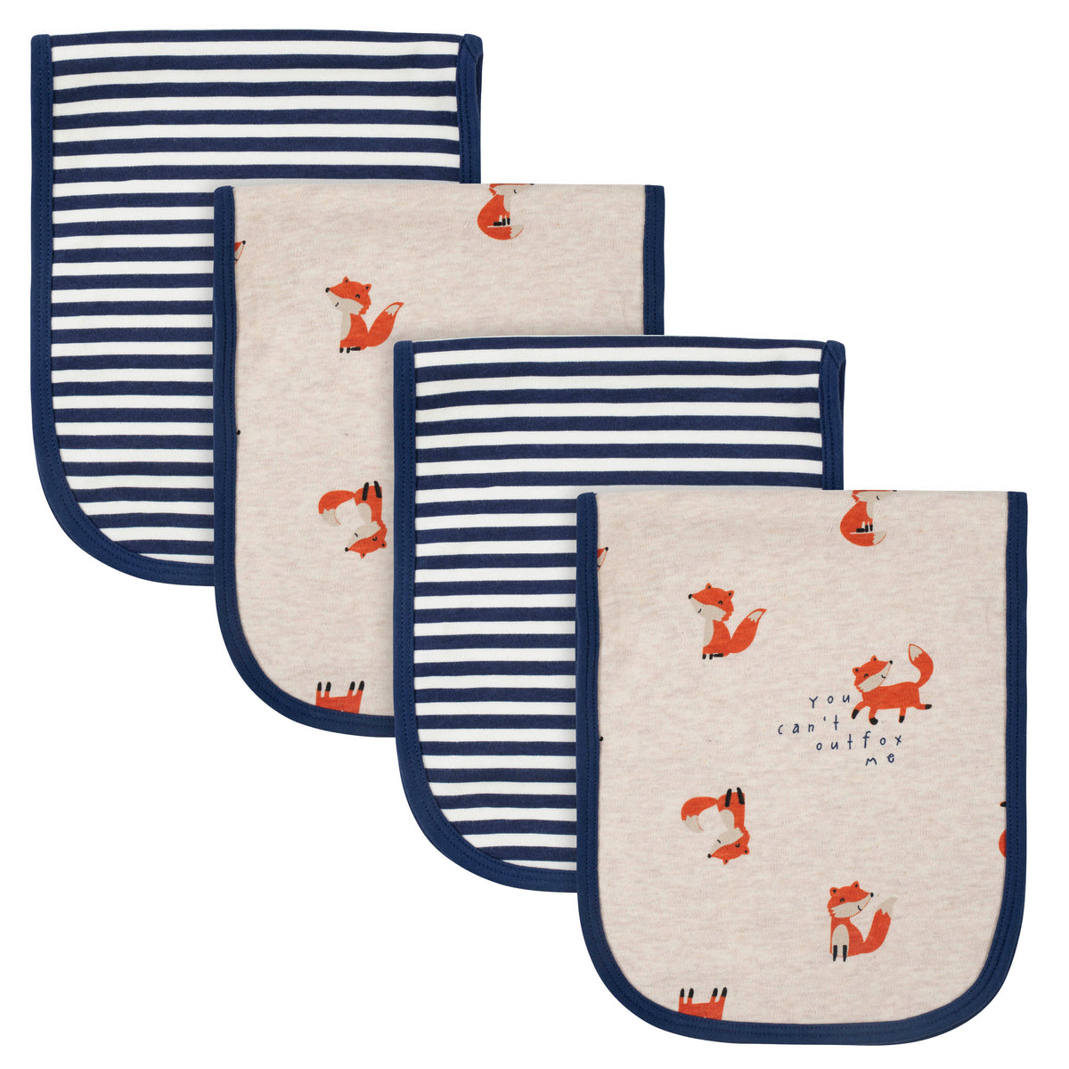4-Pack Baby Boys Fox Terry Burp Cloths