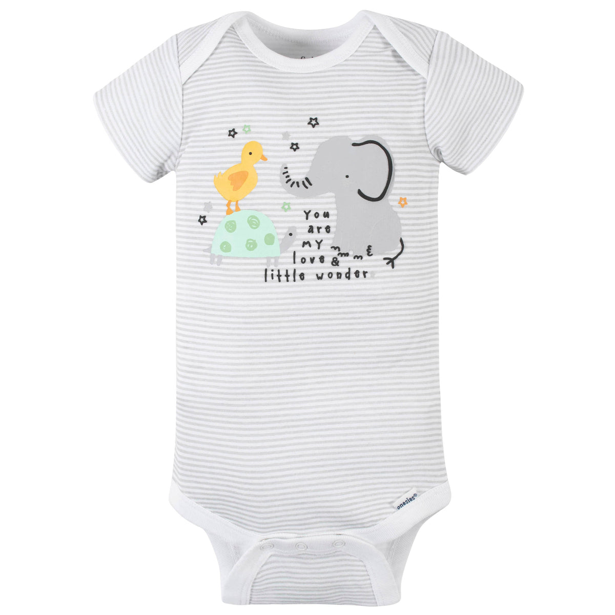 4-Pack Baby Neutral Baby Animals Short Sleeve Onesies Bodysuits, view 2