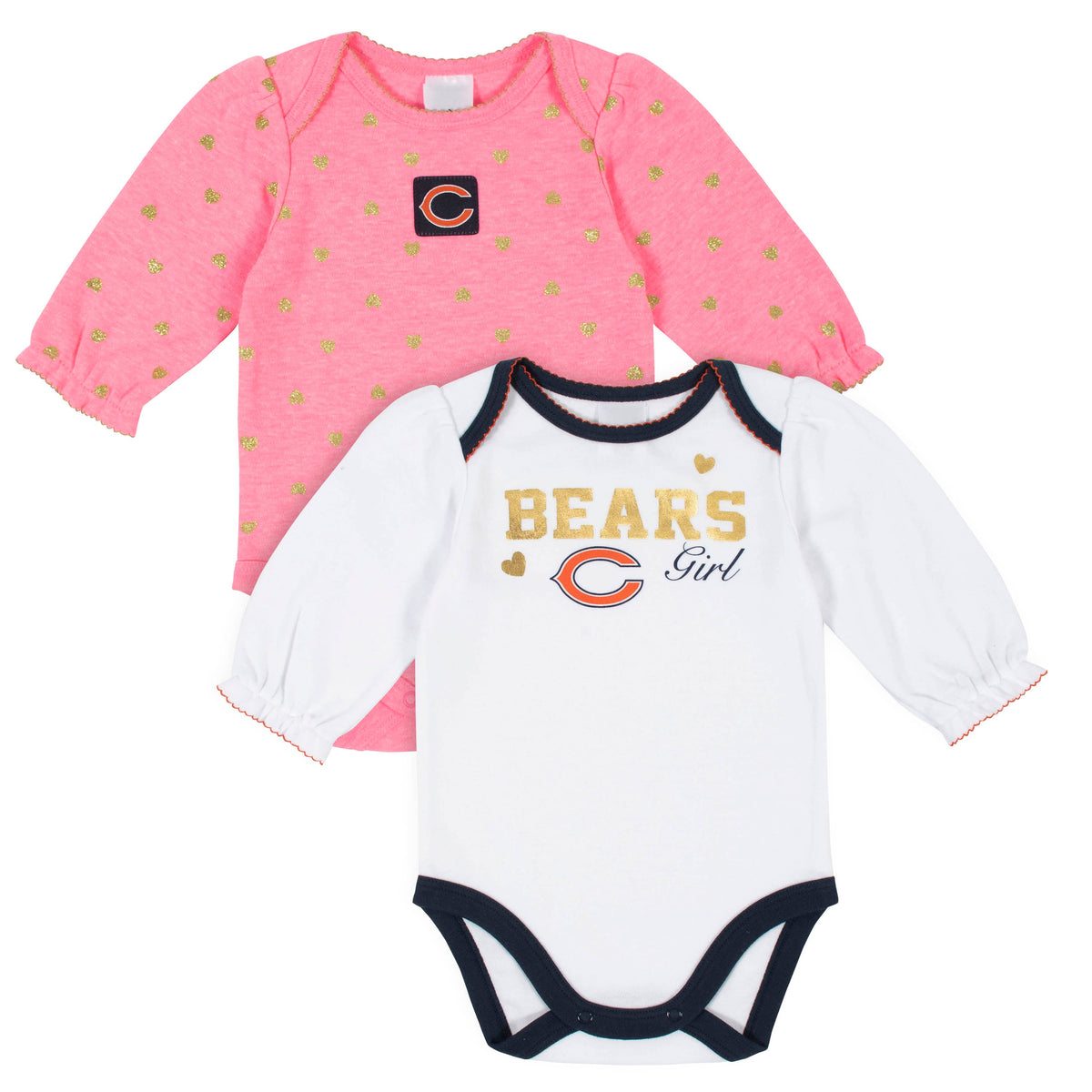 2-Pack Chicago Bears Long Sleeve Bodysuits