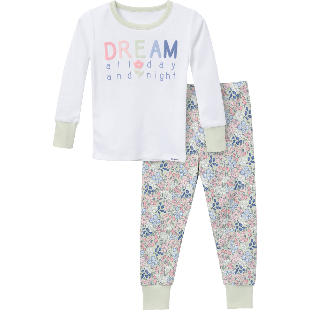 2-Piece Infant & Toddler Girls Ditsy Floral Long Sleeve Pajama Set