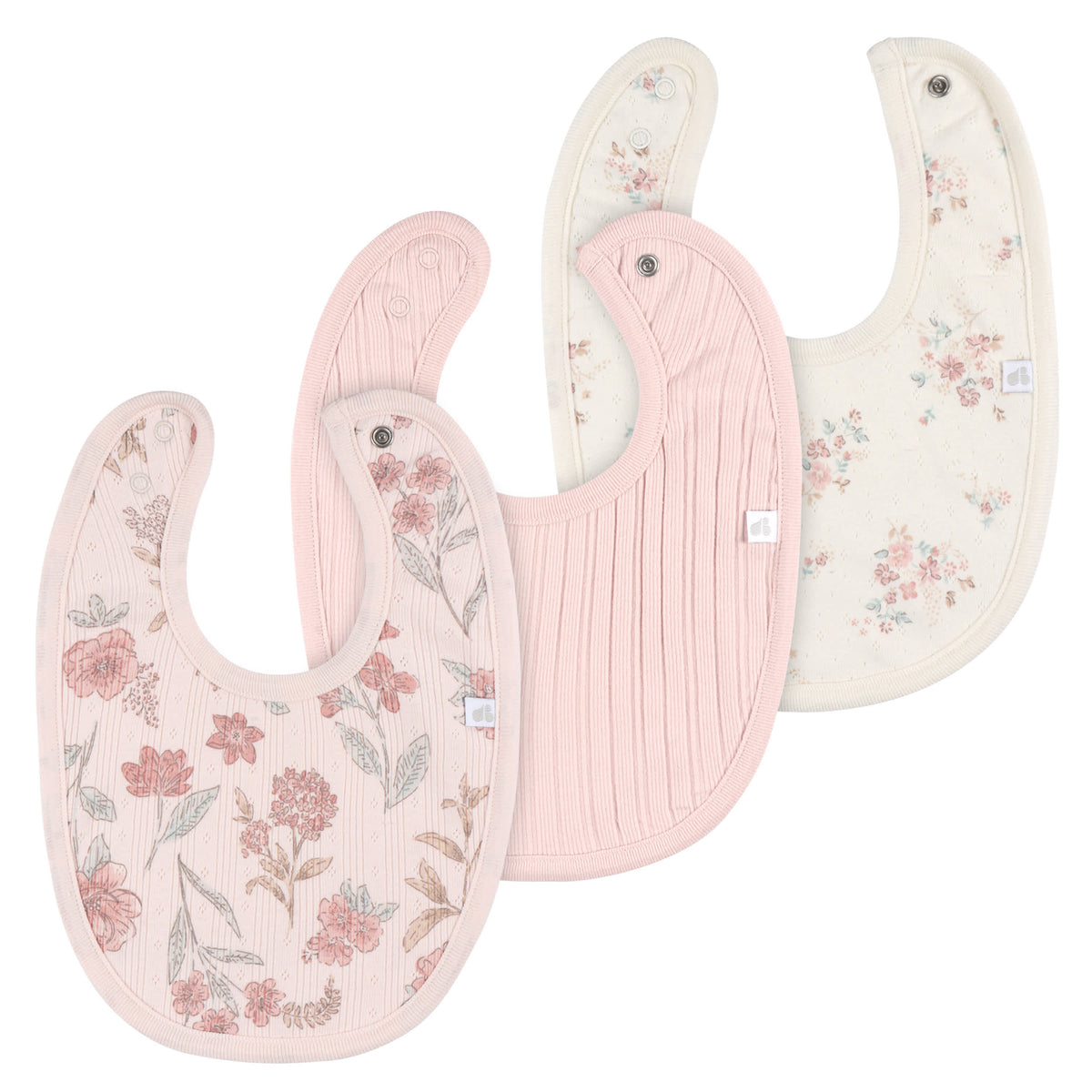 3-Piece Baby Girls Pink Bandana Set, view 2