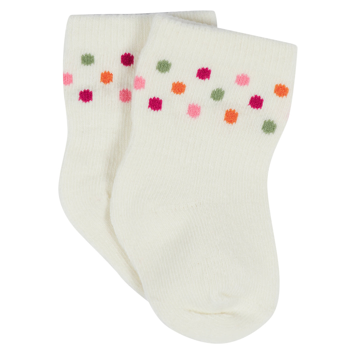 12-Pack Baby & Toddler Girls Floral Fox Jersey Crew Wiggle Proof Socks, view 8