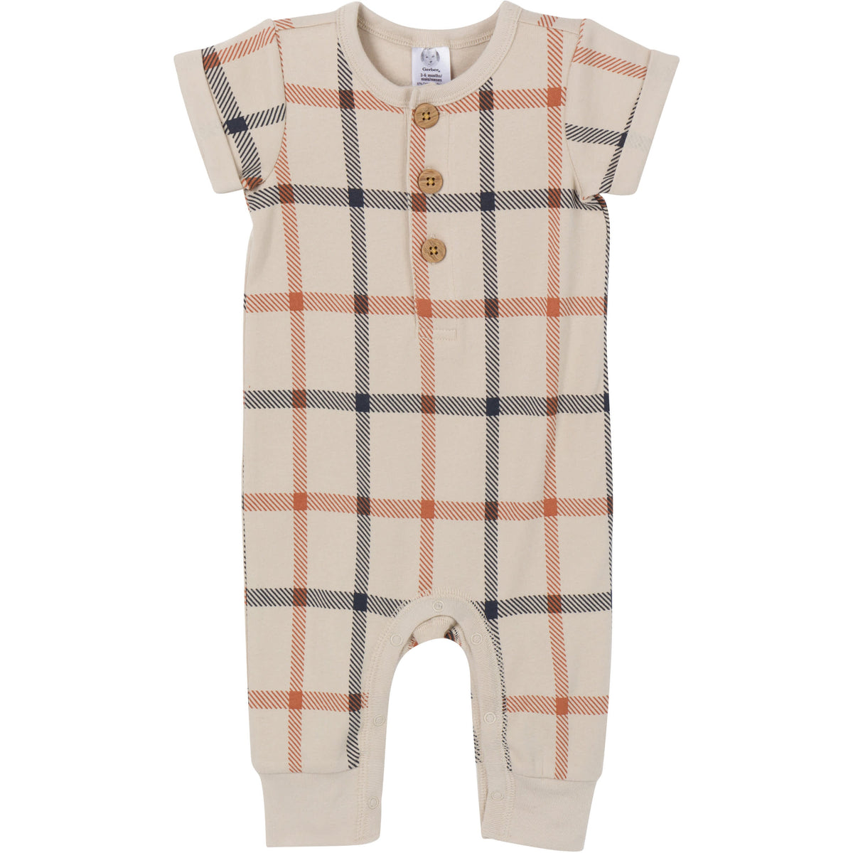 2-Pack Baby Boys Plaid Romper, view 4