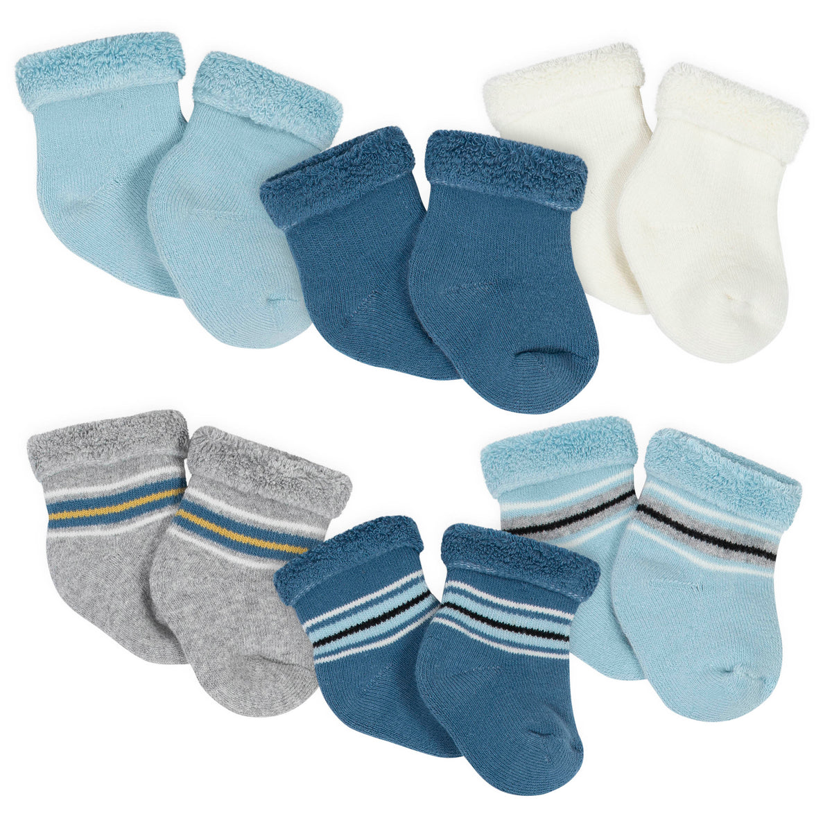 6-Pack Baby Boys Dinosaur Wiggle-Proof Terry Bootie Socks