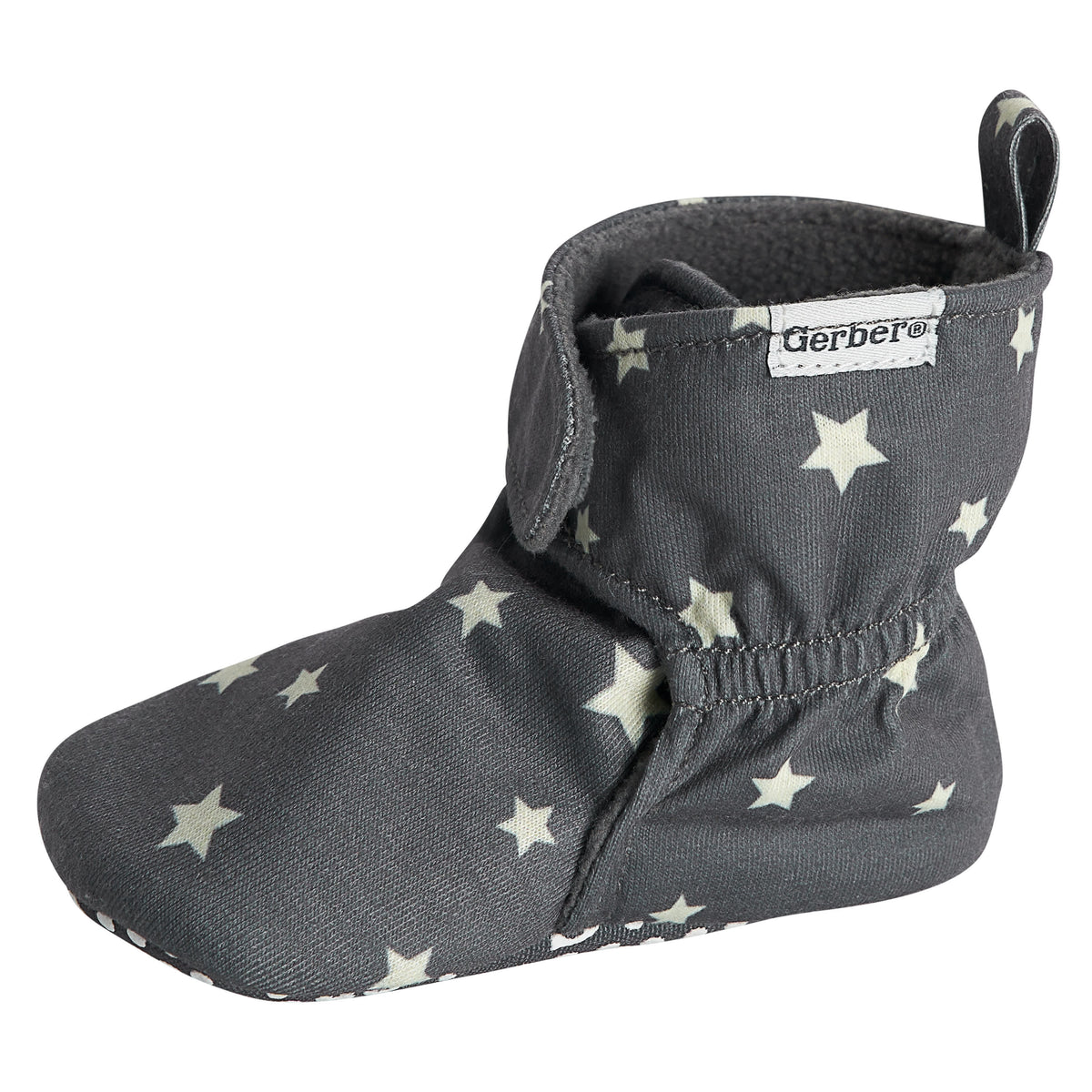 Baby Neutral Gray Stars Soft Booties, view 5