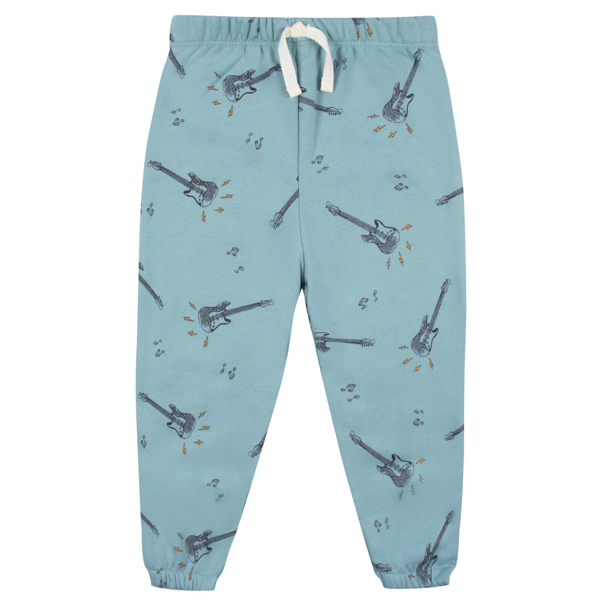 2-Piece Infant and Toddler Boys Teal Guitars Sweatshirt & Pant Set, view 3