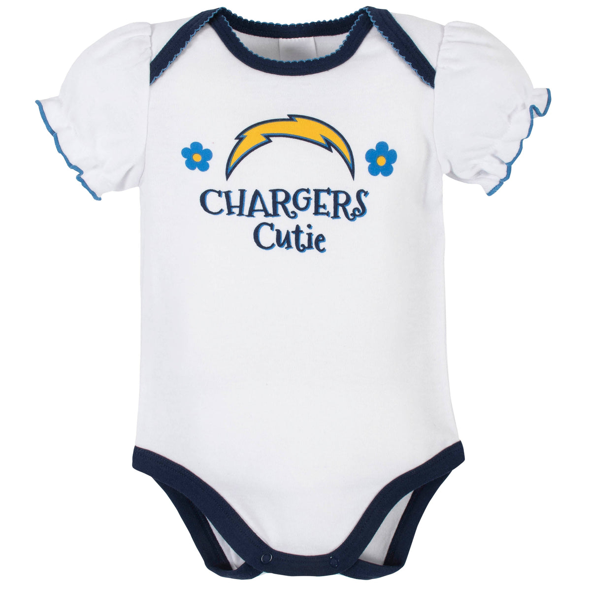 3-Pack Los Angeles Chargers Short Sleeve Bodysuits, view 2