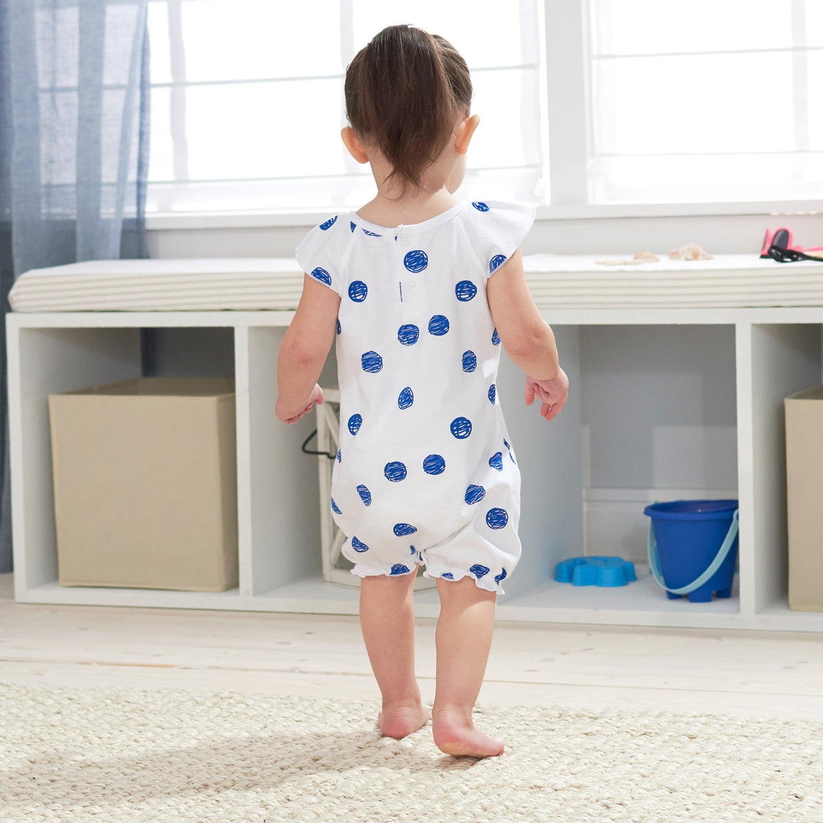 2-Pack Baby and Toddler Girls Crab Rompers, view 3