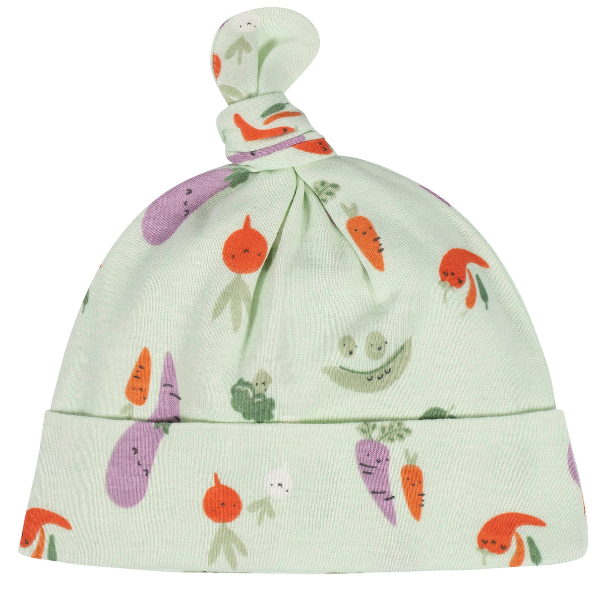 8-Piece Baby Neutral Happy Veggies No Scratch Mittens & Caps Set, view 2