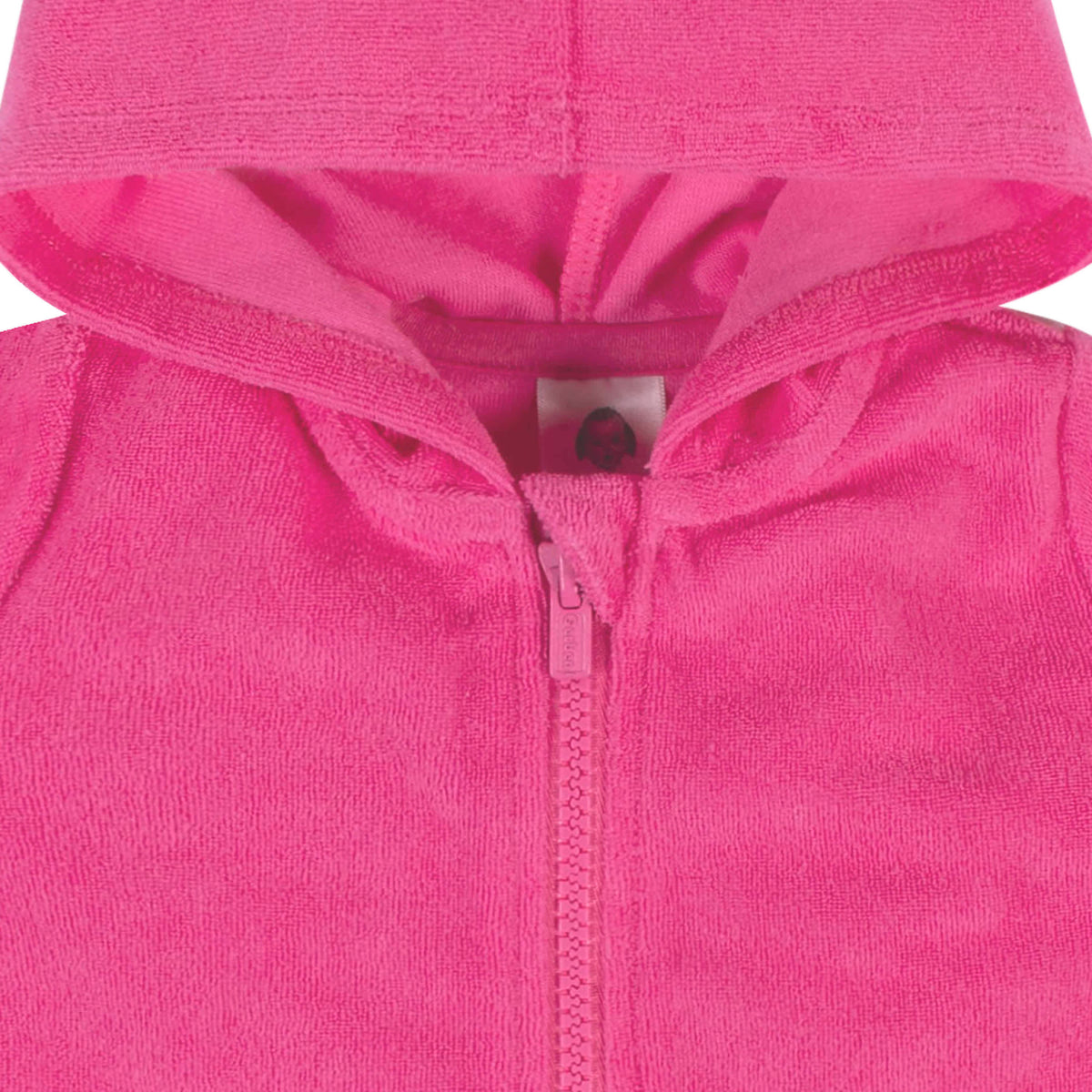 Baby & Toddler Girls Pink Zipper Hoodie Terry Coverup, view 4