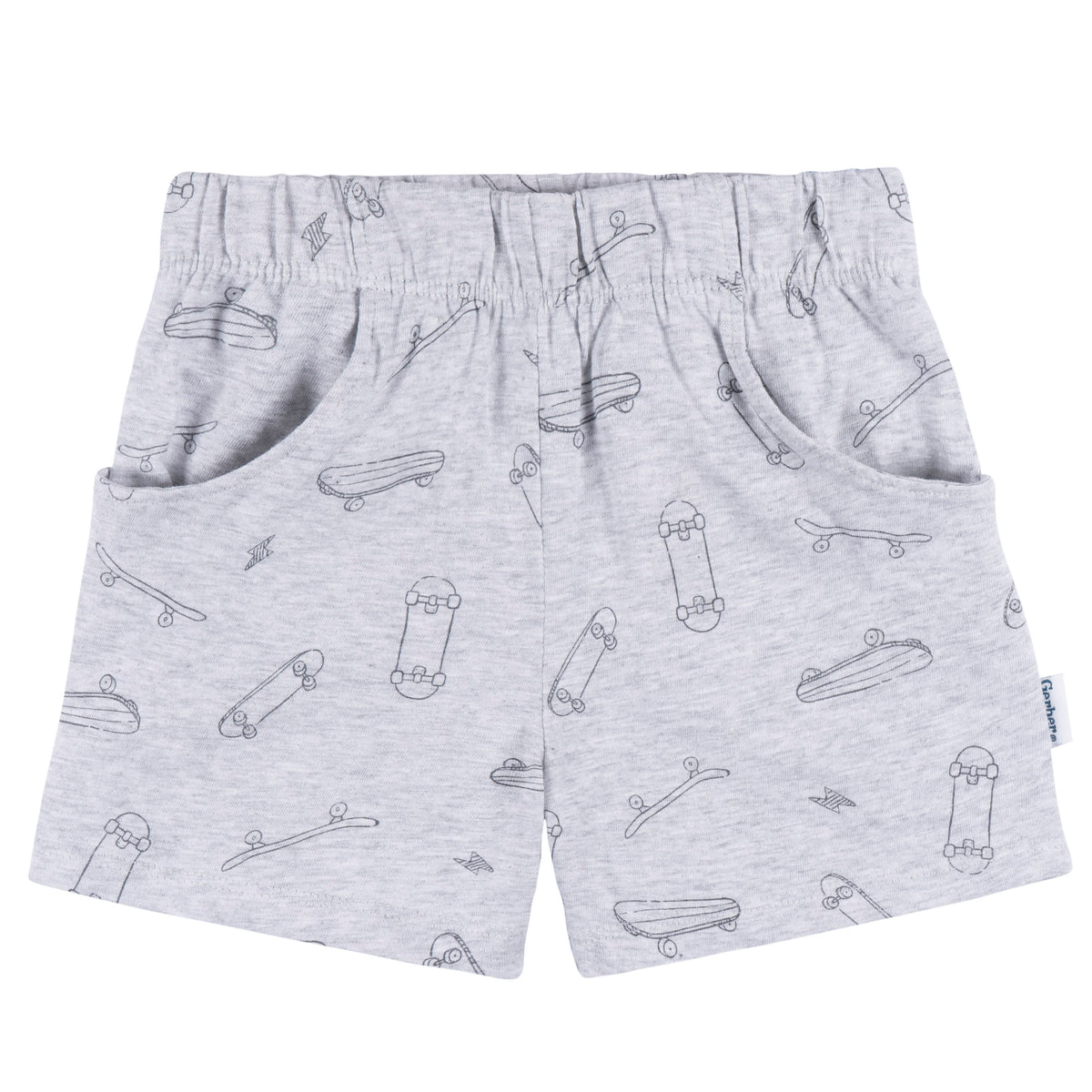 2-Piece Baby & Toddler Boys Heather Skateboard T-Shirt and Shorts Set, view 6