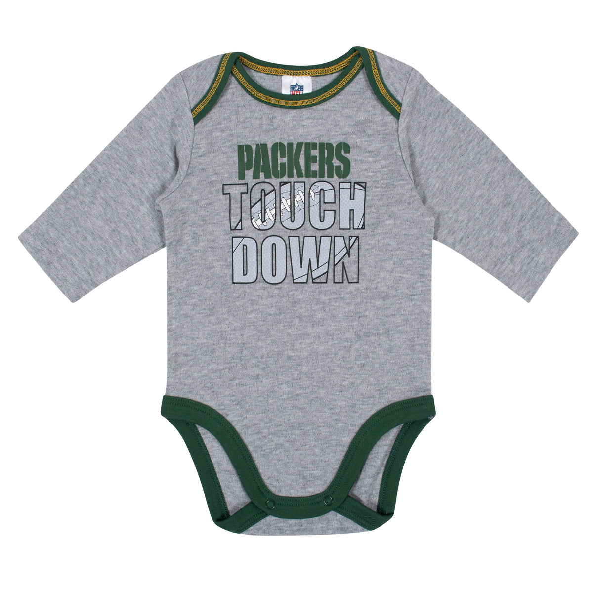2-Pack Green Bay Packers Long Sleeve Bodysuits, view 2