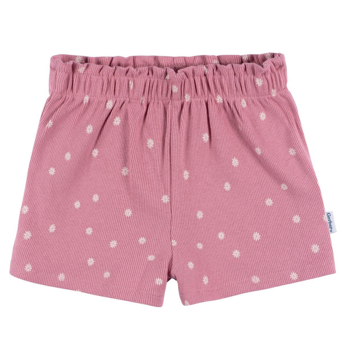 2-Piece Infant & Toddler Girls Pink Flower Shirt and Shorts Set, view 5