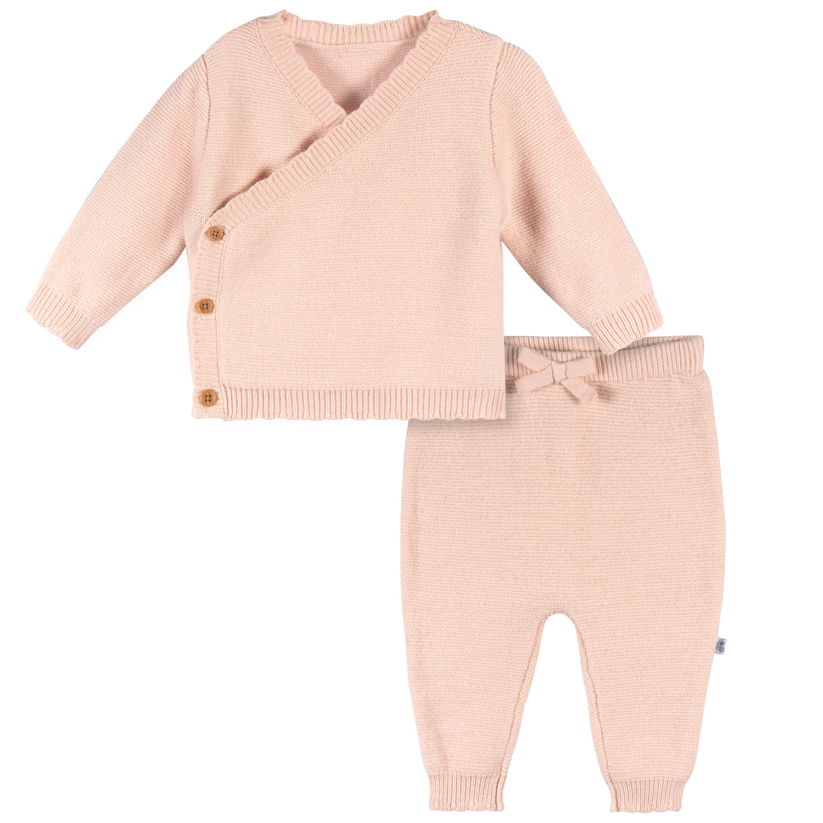 2-Piece Baby Girls Pink Sweater Knit Set