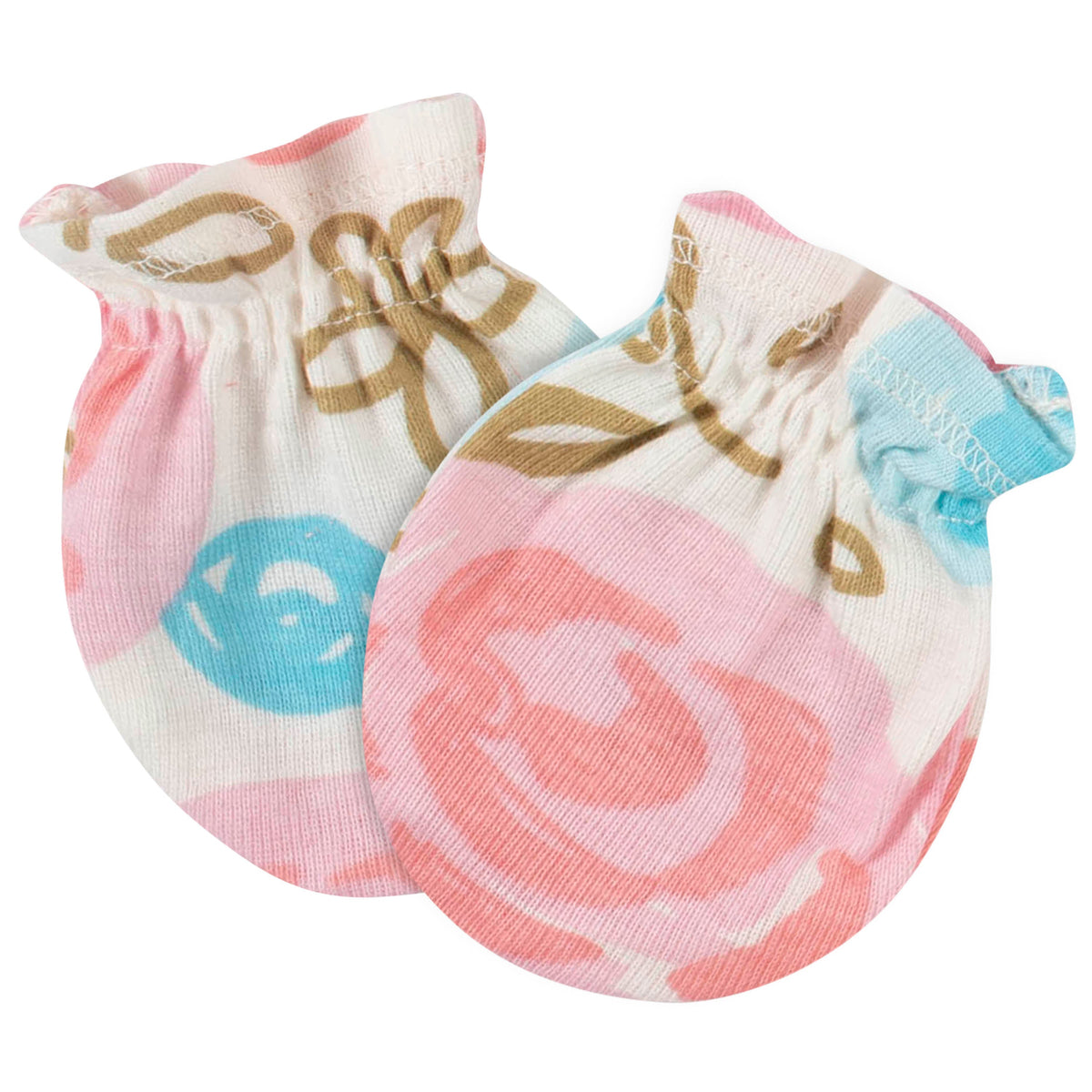 4-Pack Baby Girls Princess No Scratch Mittens, view 2