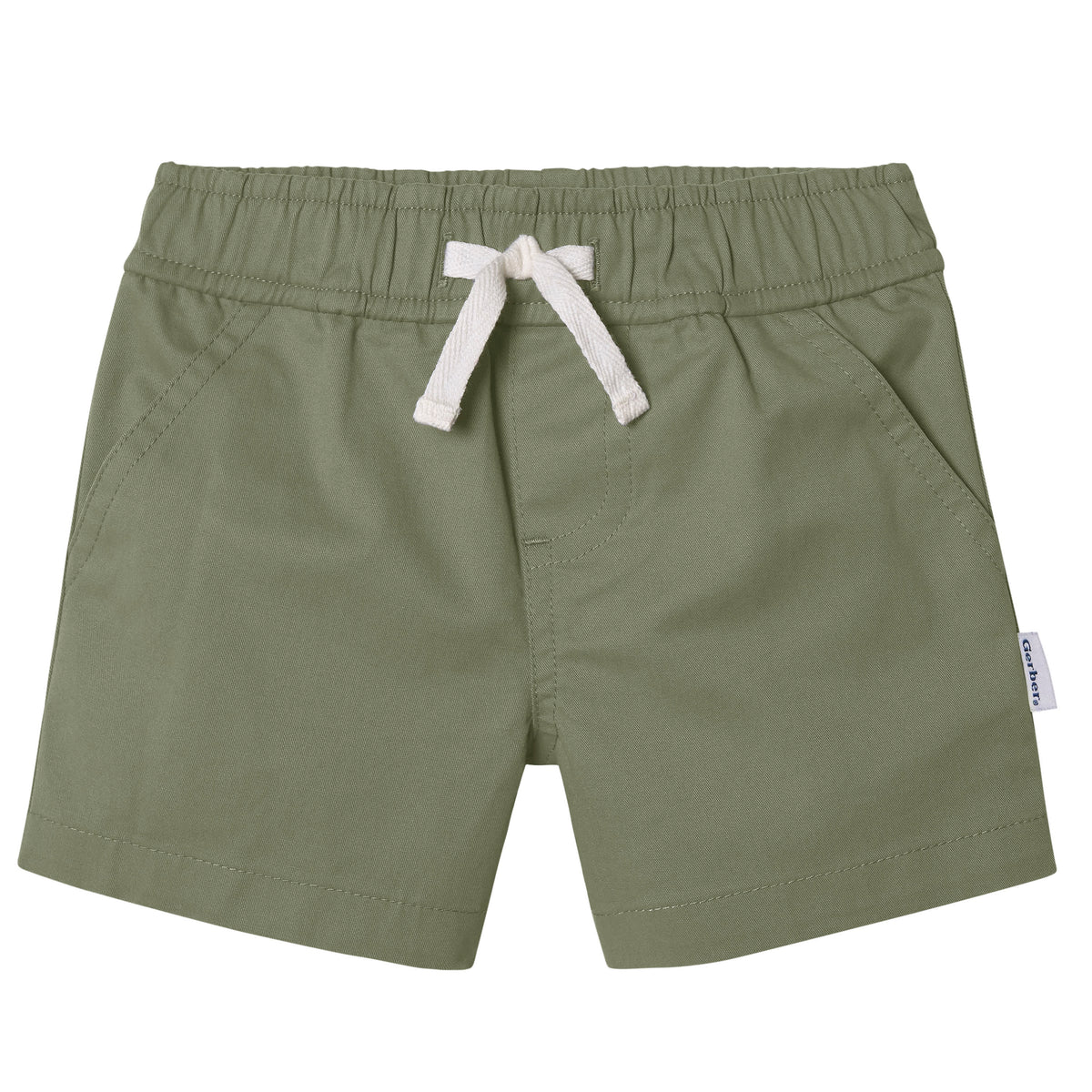 2-Pack Baby & Toddler Boys Olive and Dark Khaki Twill Shorts, view 2