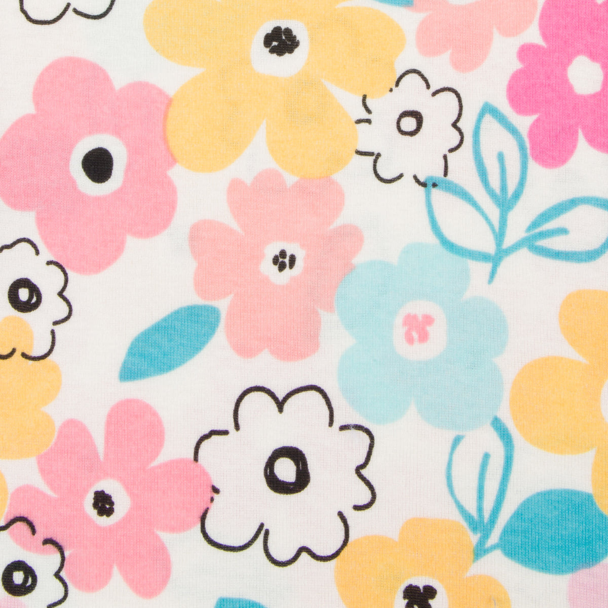 3-Pack Baby Girls Pink, Blue, & Floral Pants, view 2