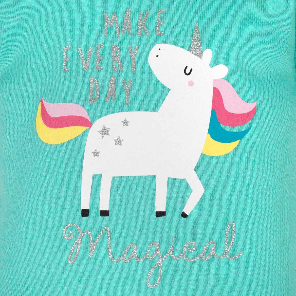 3-Piece Baby Girls Unicorn Bodysuit, Pant, and Cap Set, view 3