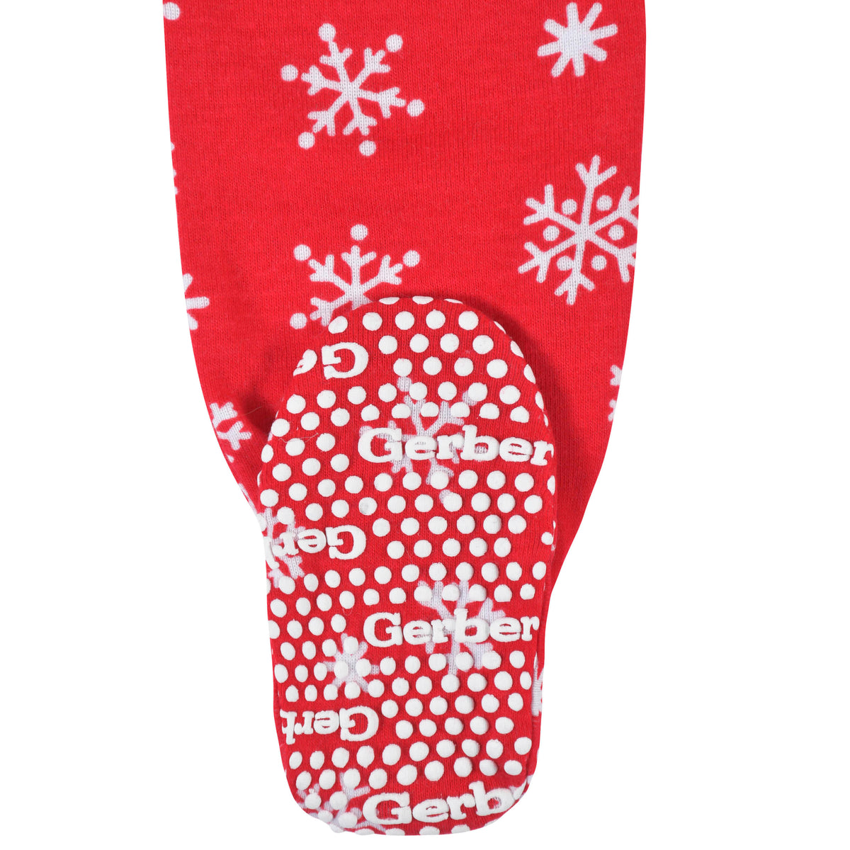 Baby Snowflake Snug Fit Footed Cotton Pajamas, view 4