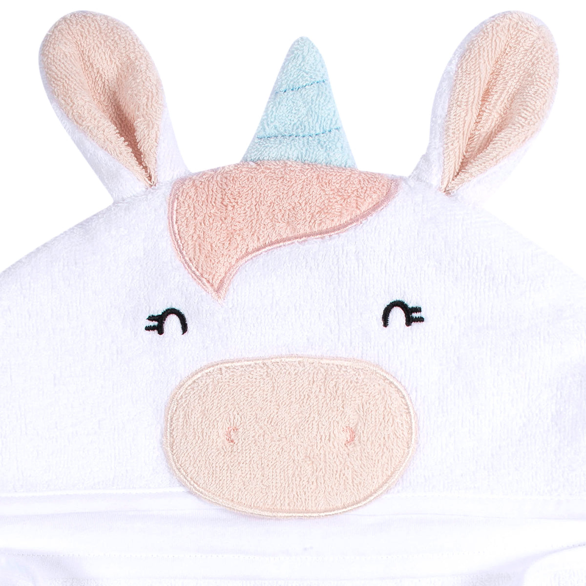 4-Piece Baby Girls White Unicorn Towel & Washcloths, view 6