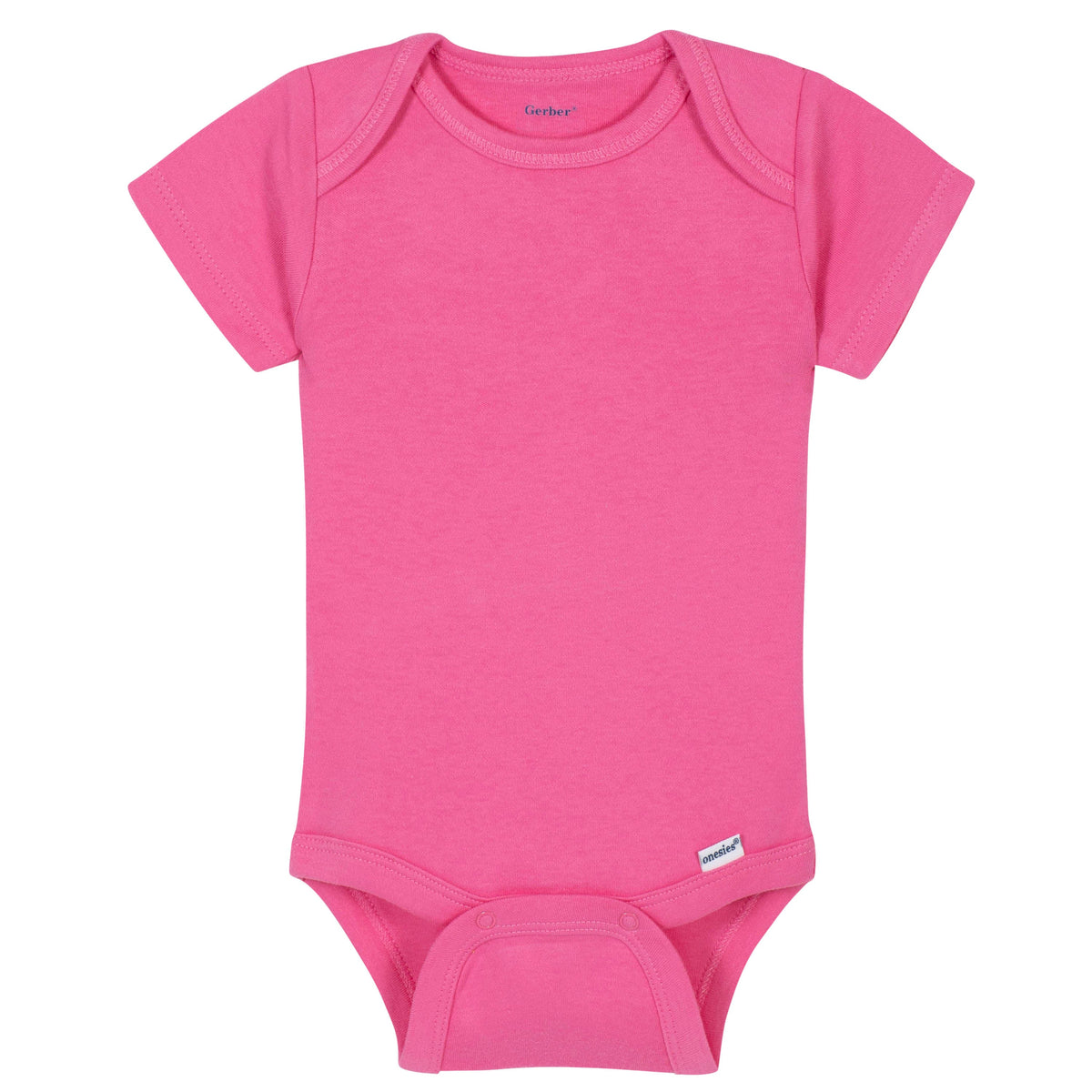 Premium Short Sleeve Onesies Bodysuit in Hot Pink