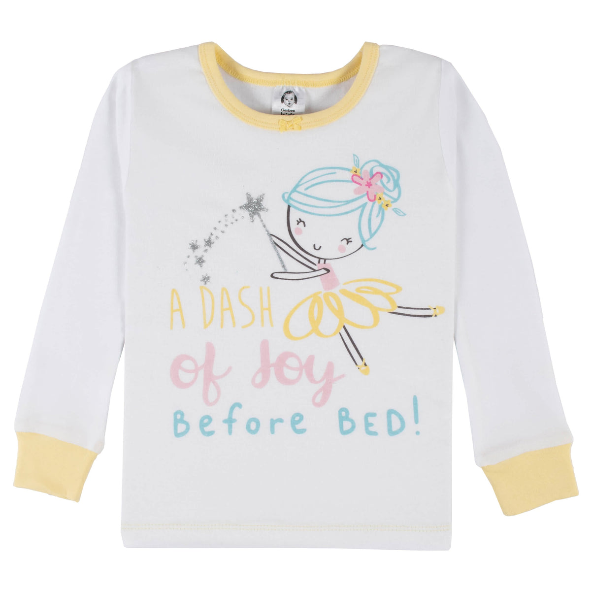 4-Piece Infant & Toddler Girls Yellow Garden Snug Fit Cotton Pajamas, view 2