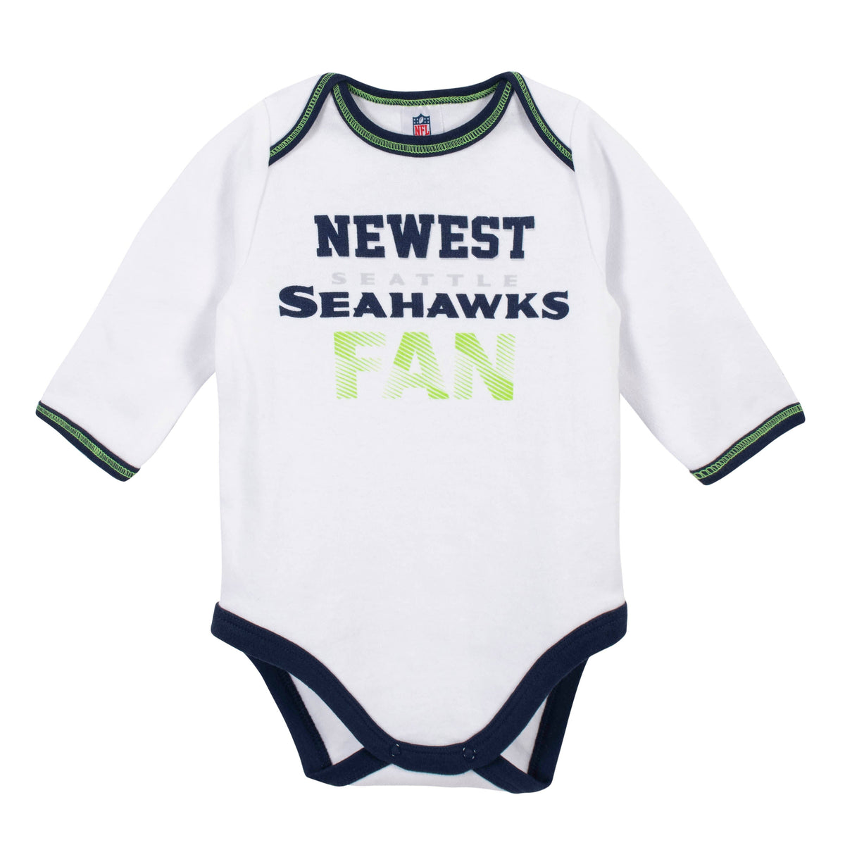 Baby Boys Seattle Seahawks 3-Piece Bodysuit, Pant and Cap Set, view 2