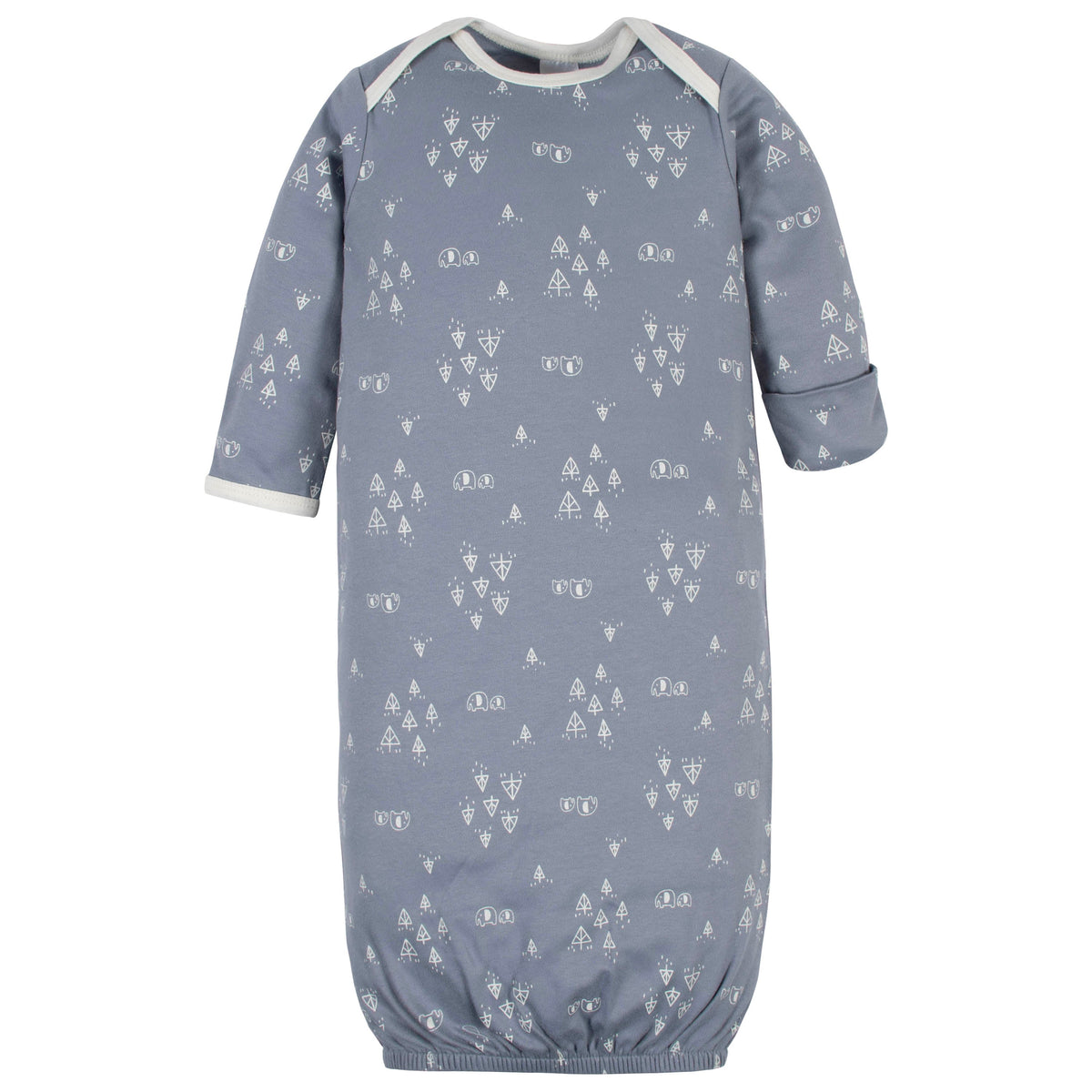 Assorted Organic Baby Neutral Wildflower & Gray Gown, Cap, & Booties Sets, view 2