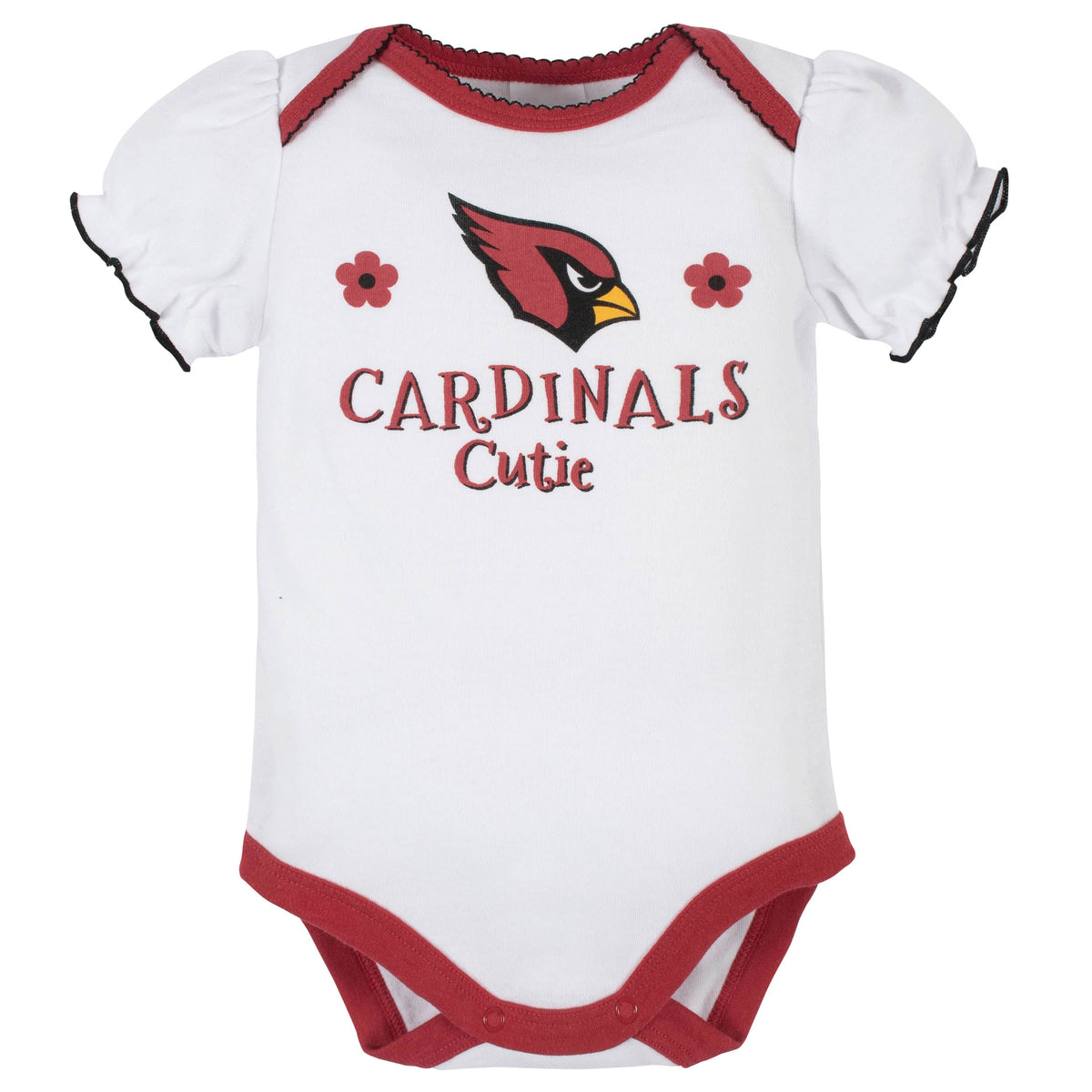 3-Pack Arizona Cardinals Short Sleeve Bodysuits, view 2