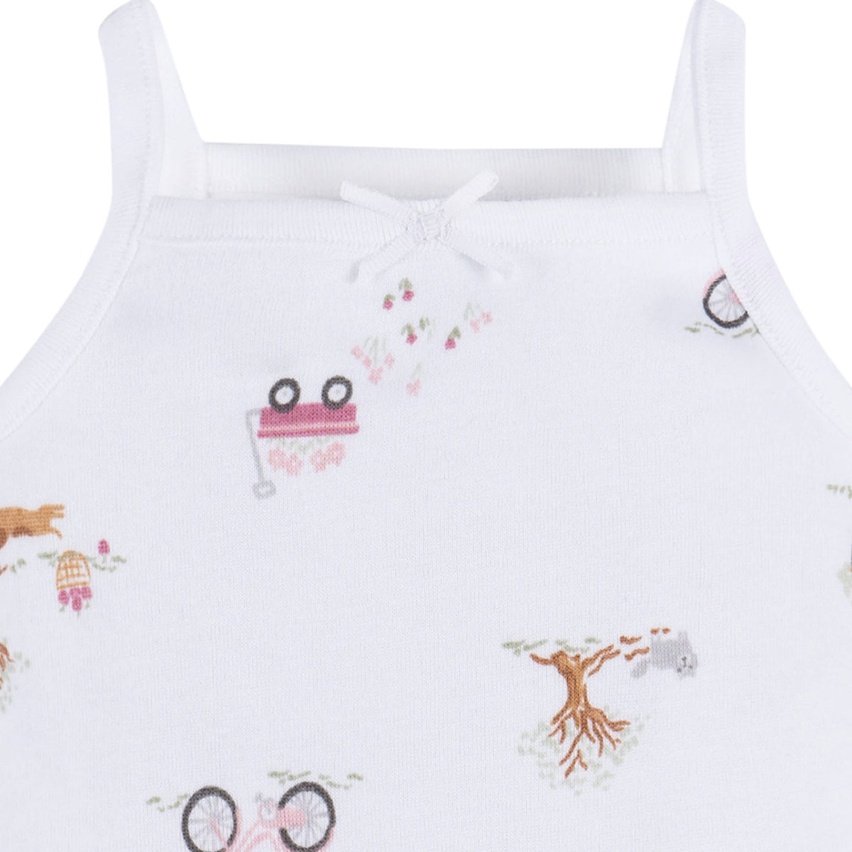 4-Pack Baby Girls Green Foral Sleeveless Onesies Bodysuits, view 5