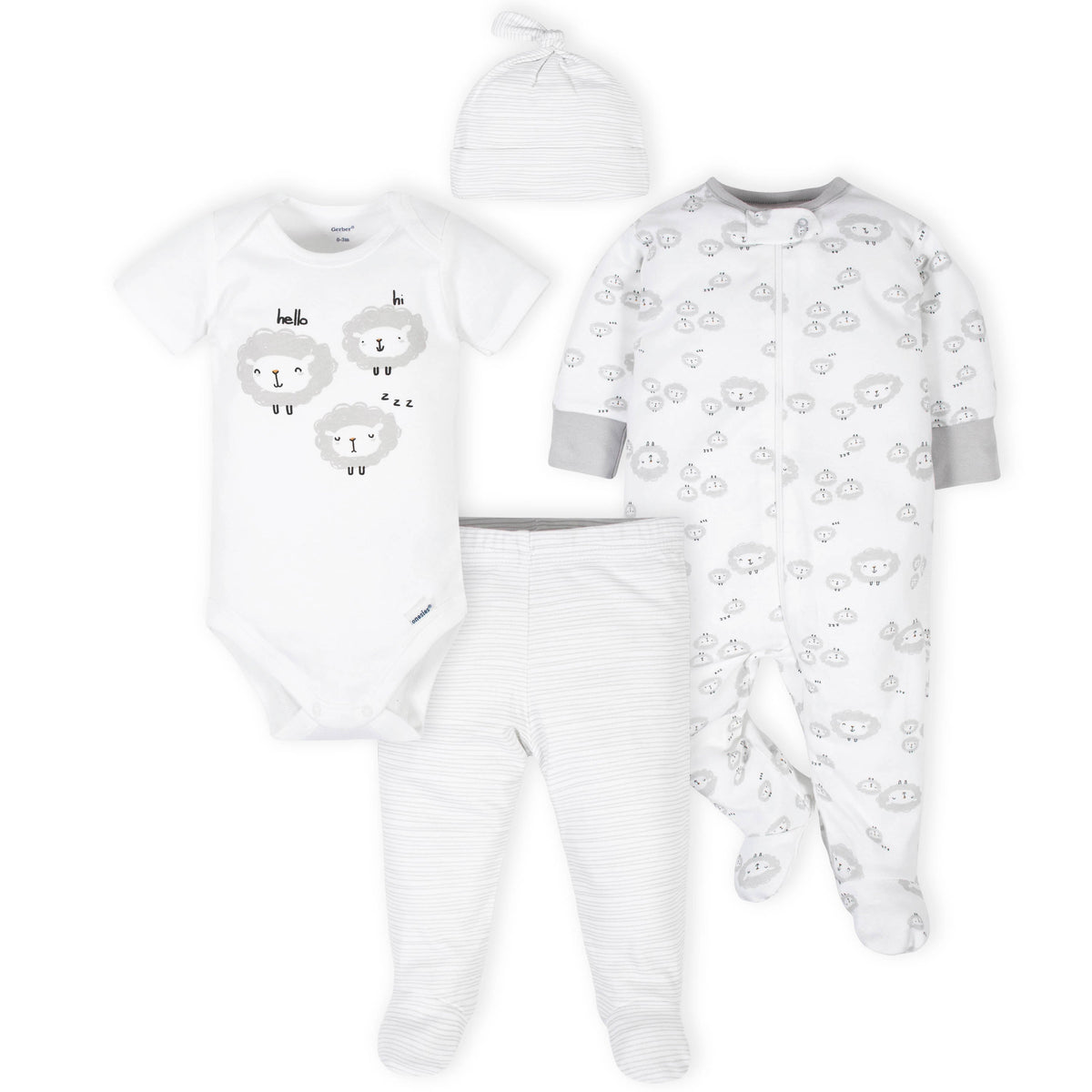 4-Piece Baby Neutral Lamb Take-Me-Home Set