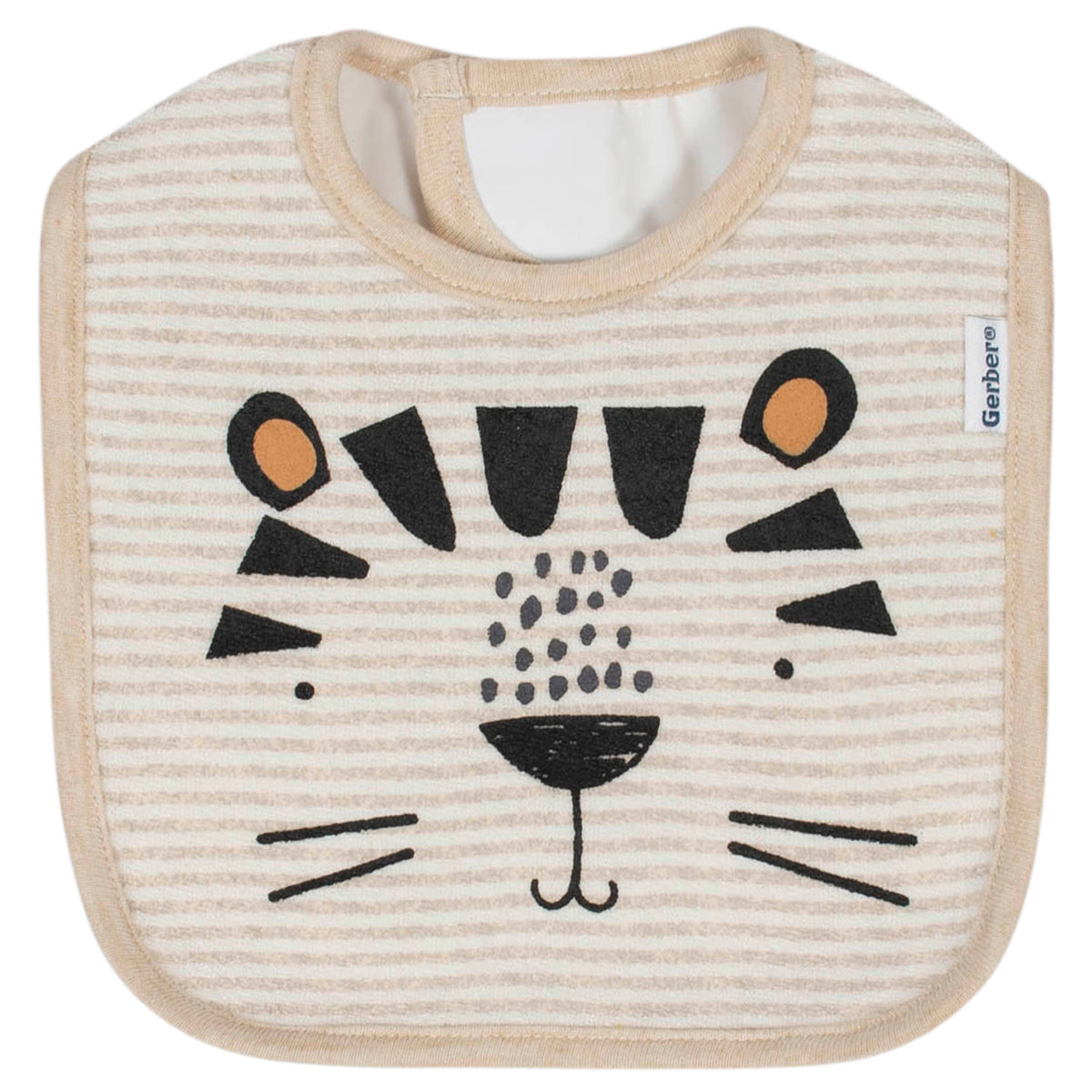3-Pack Baby Boys Tiger Terry Bibs, view 2