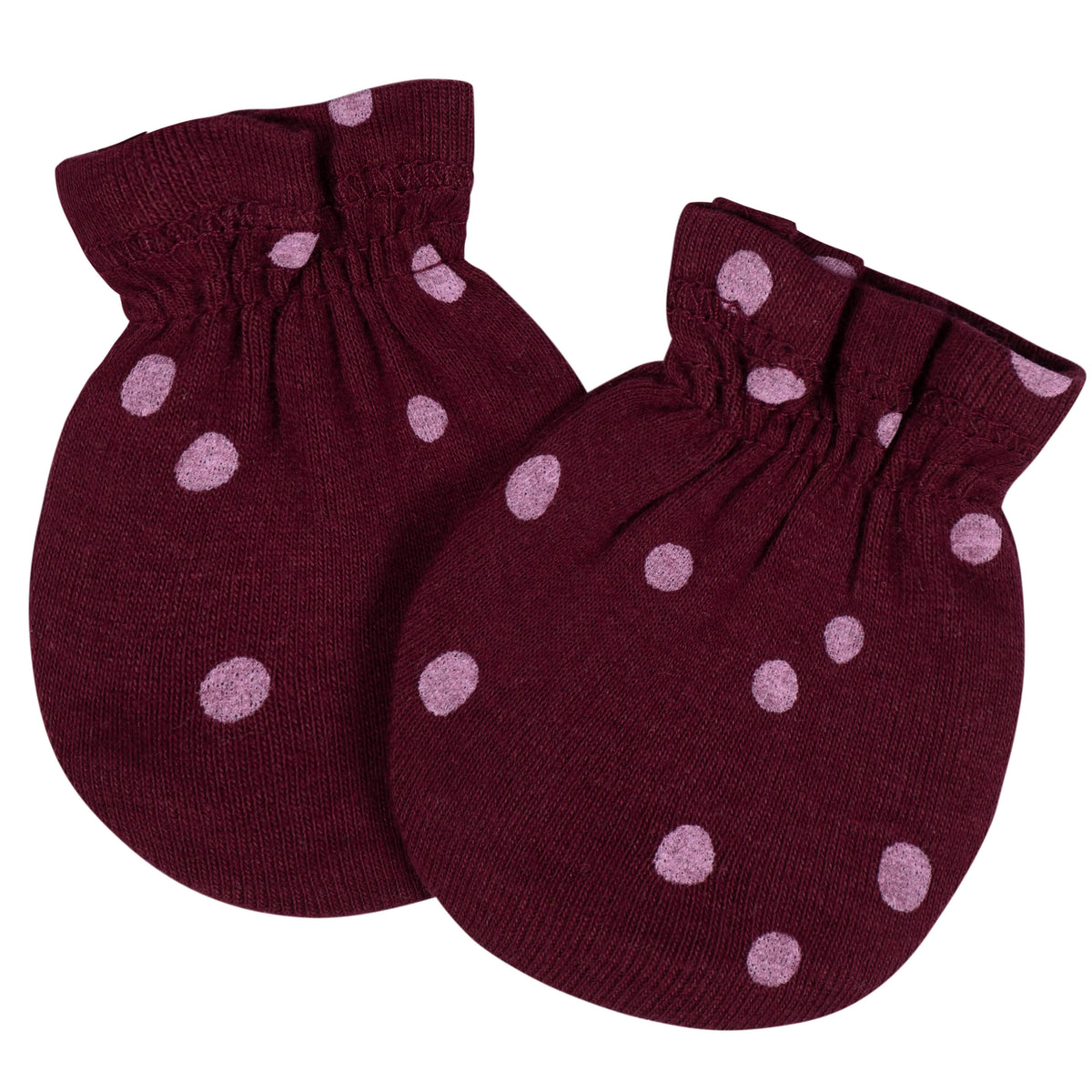 8-Piece Baby Girls Lavender Garden No Scratch Mittens & Caps Set, view 3