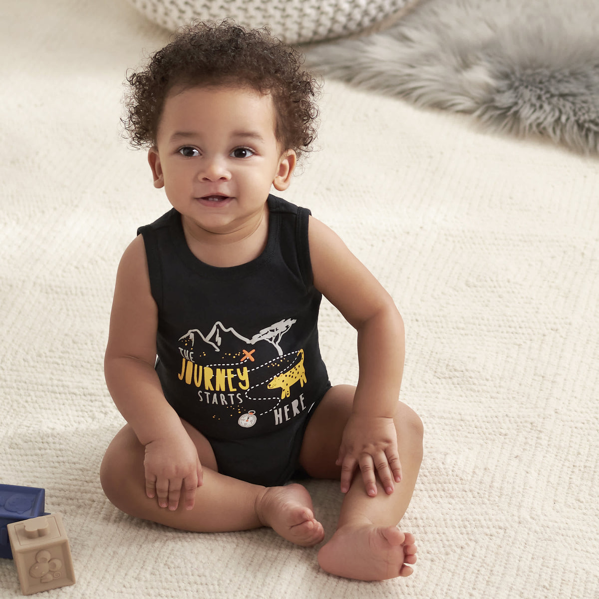 4-Pack Baby Boys Wild At Heart Tank Onesies Bodysuits, view 2