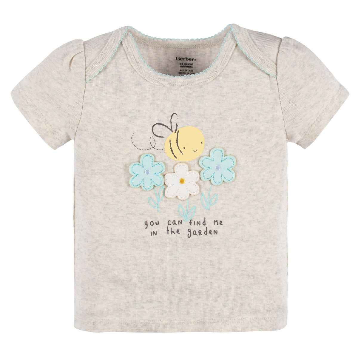 4-Piece Baby Girls Bee Petals Onesies Bodysuit, Tee, Skort & Pant Set, view 2