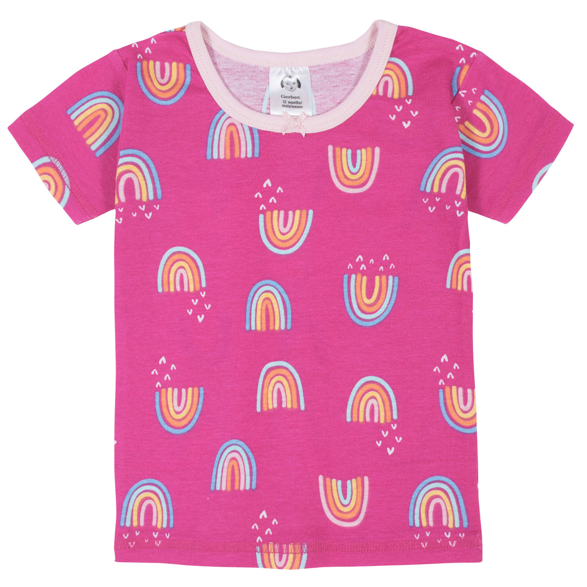4-Piece Girls Rainbows Snug Fit Cotton Pajamas, view 2