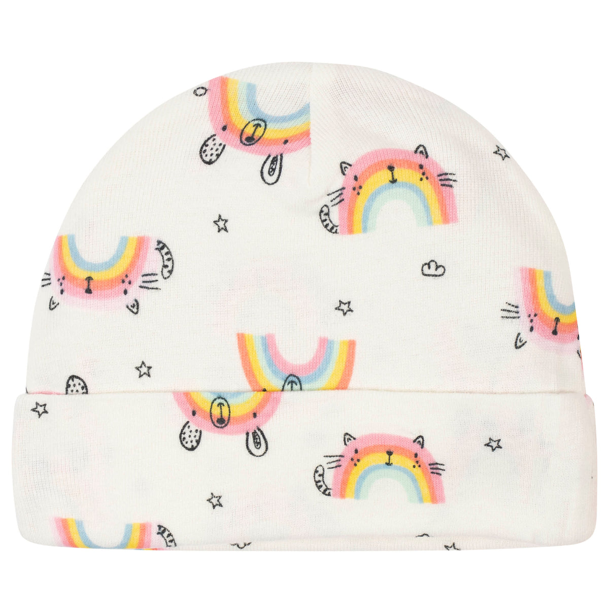5-Pack Baby Girls Rainbow Caps, view 3