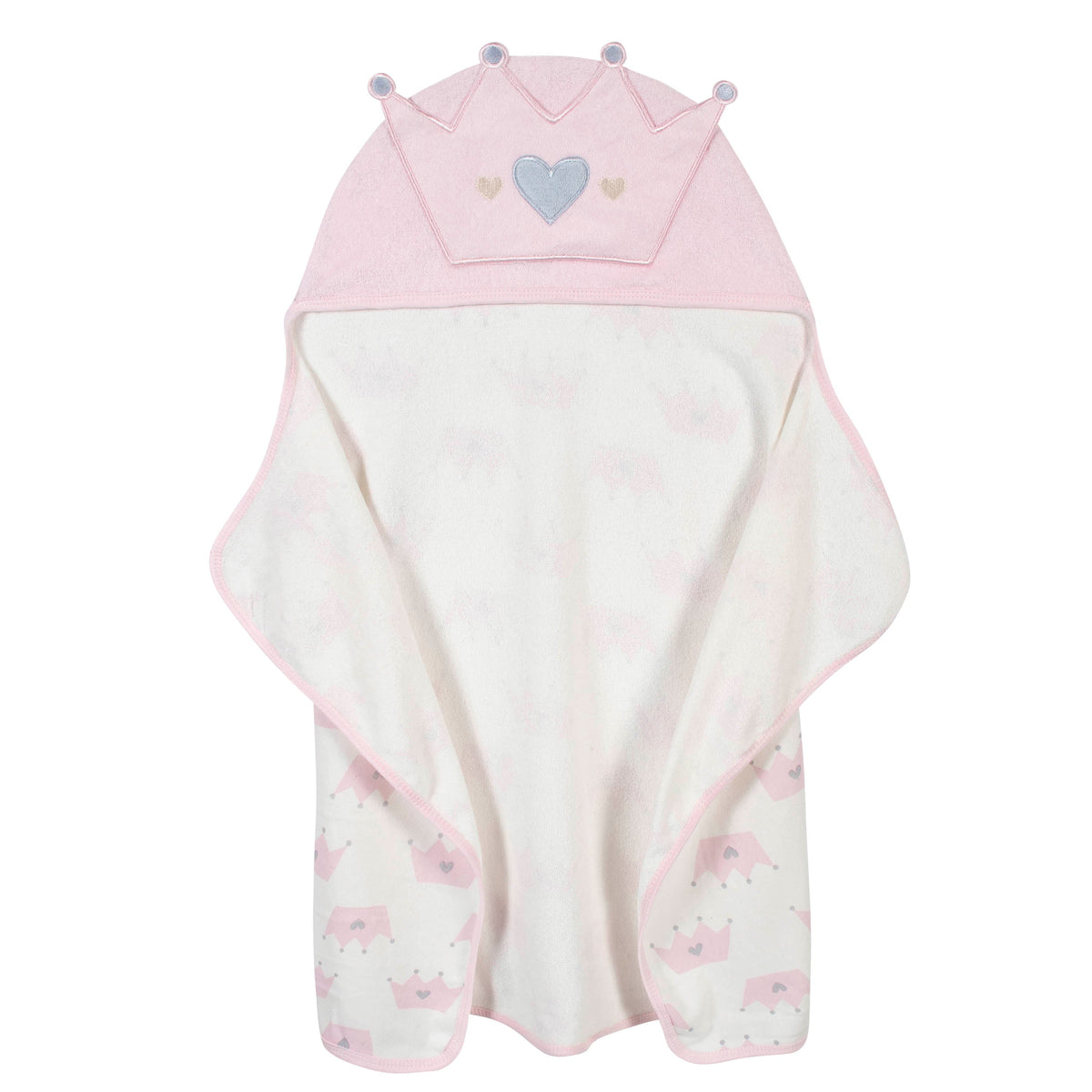 Organic Baby Girls Princess Hooded Bath Wrap, view 2