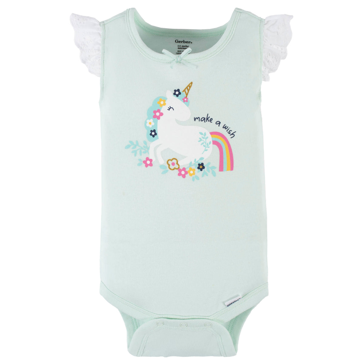 4-Pack Baby Girls Unicorn Tank Onesies Bodysuits, view 2